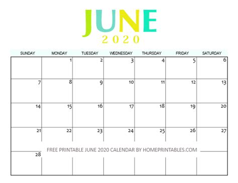 Printable June 2020 Calendars For Instant Download Home Printables