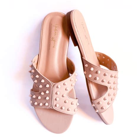 Spiked Studs Casual Flats Nude