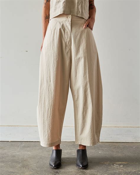 Cordera Poplin Curved Leg Pant Natural Glasswing