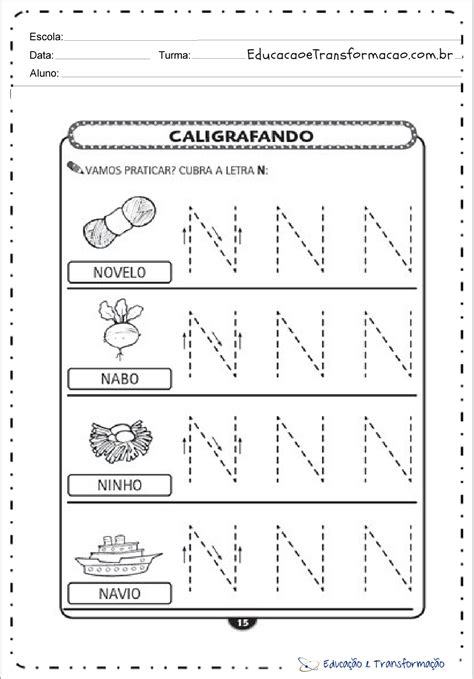 Atividades Com A Letra N Para Alfabetização Atividades Educativas