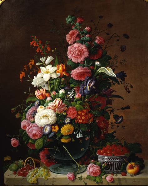 Still Life Of Flowers And Fruit
