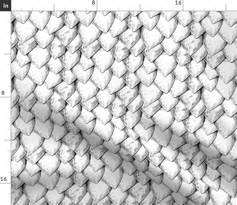 White Dragon Scales Fabric Spoonflower