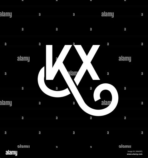 Diseño Del Logotipo De La Letra Kx Sobre Fondo Negro Kx Creative Initials Letter Logo Concept