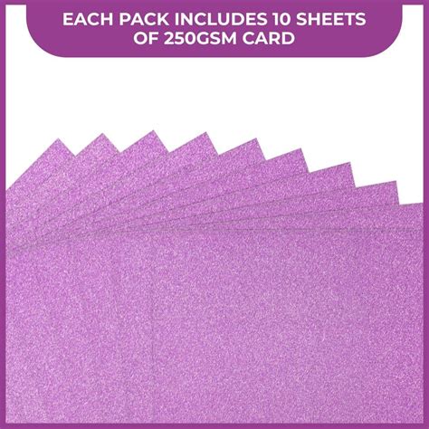 Centura Pearl Glitter Card 10 Sheet Pack By Crafters Companion Lilac