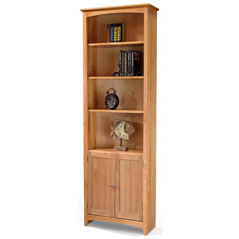 Archbold Furniture Bookcases Solid Wood Alder Bookcase with Doors and 3