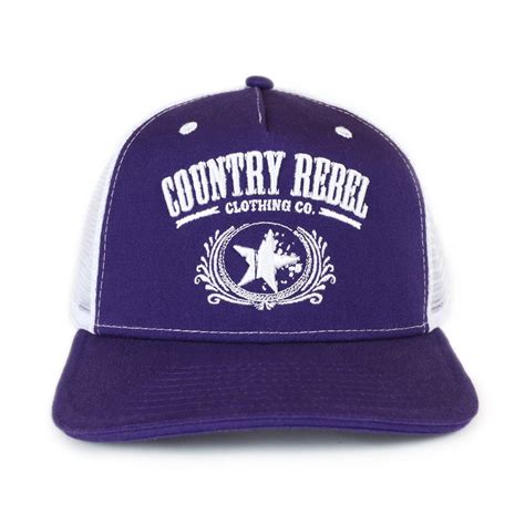 Country Rebel Snapback Purplewhite White Logo Country Rebel