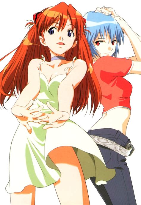 Souryuu Asuka Langley And Ayanami Rei Neon Genesis Evangelion Drawn
