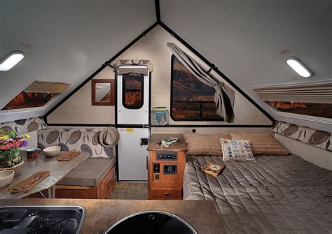 24 Cozy Small Rv Bedroom Design In Rear A Frame Camper Aliner