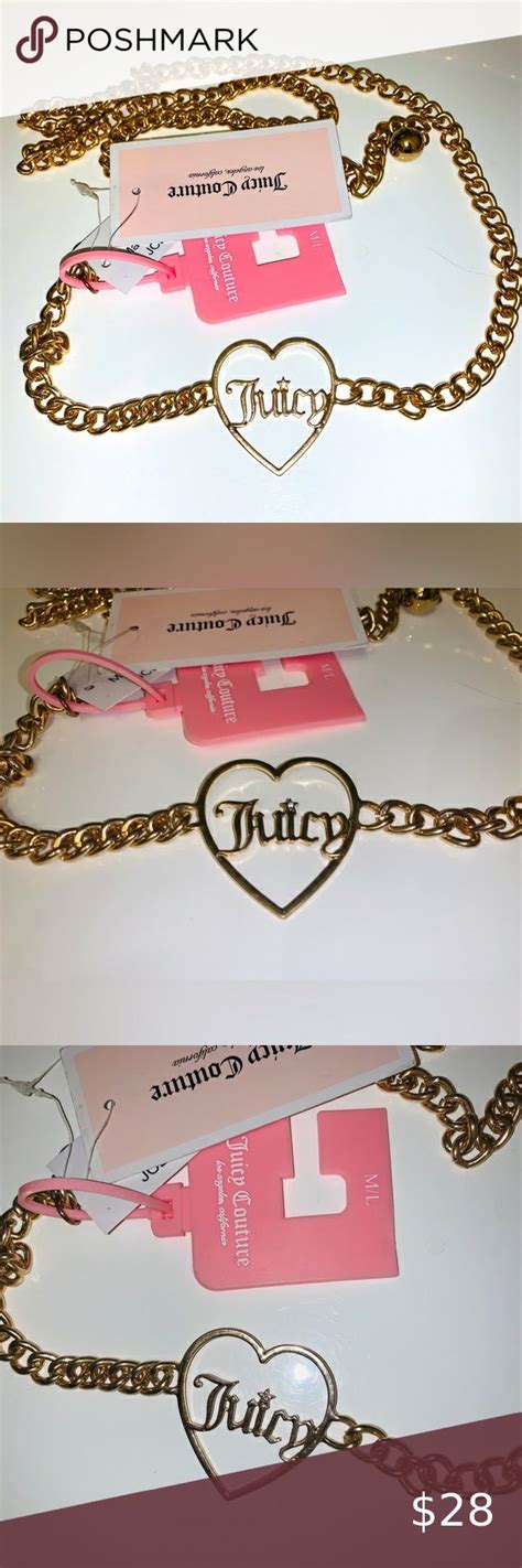 Juicy Couture Center Heart Gold Chain Belt New Juicy Couture Couture