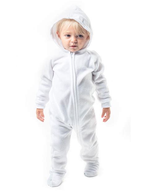 Arctic White Hoodie One Piece Adult Hooded Footed Pajamas One Piece