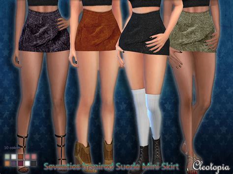 Seventies Suede Mini Skirt By Cleotopia At Tsr Sims 4 Updates