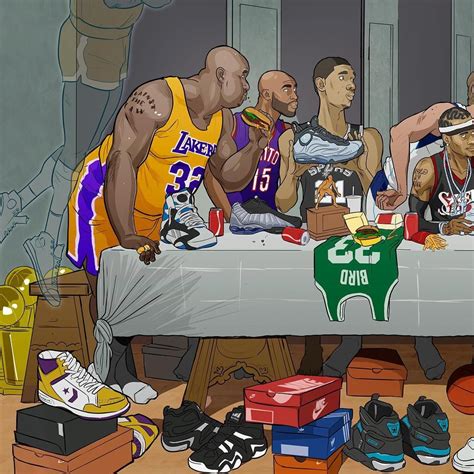 Nba Superstar Last Supper Illustration Basketball Drawings Nba