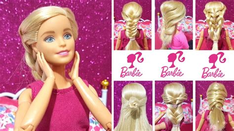 7 cute barbie doll hairstyles ️ 7 ideas de peinados para tu barbie ️ ️ youtube