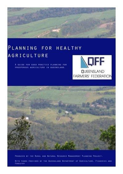 Planning For Healthy Agriculture Queensland Farmers Federation