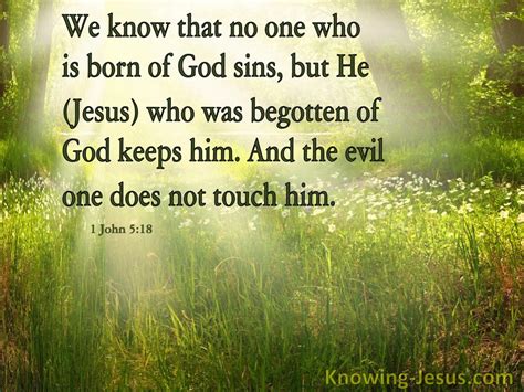 1 John 518 No One Born Of God Sins Green