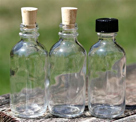 20 Bottles 2 Oz Corks Or Caps Clear Glass Bottle 60ml Empty Etsy
