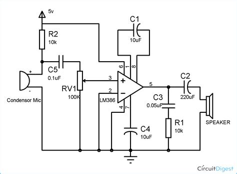 Here the schematic diagram of 800 watt audio power amplifier with mosfet for final amplification.this amplifier can be used for practically any for detail explanation about how this circuit works include the large schematic diagram, power supply schematic diagram and complete. LM386 Audio Amplifier Circuit Diagram