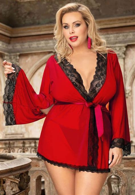 plus size sheer mesh and lace robe set lingerie junkie