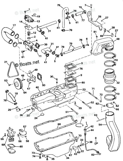 Omc Sterndrive Parts 30 Liter Oem Parts Diagram For Cooling And Oiling