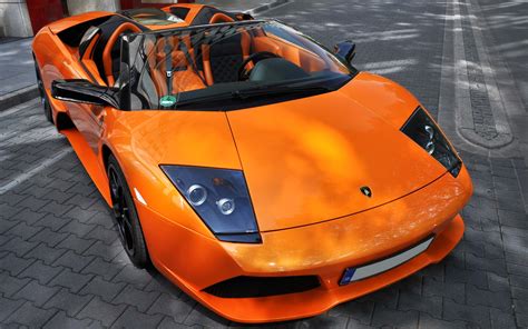 Cars Lamborghini Convertible Orange Cars Wallpapers Hd Desktop