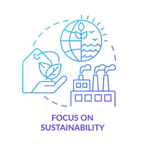 focus on sustainability blue gradient concept icon stock vector illustration of sustainability