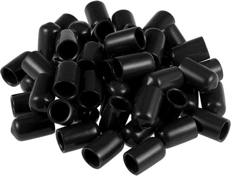 Uxcell 50pcs Rubber End Caps 10mm Id Vinyl Round Tube Bolt Cap Cover Screw Thread Protectors