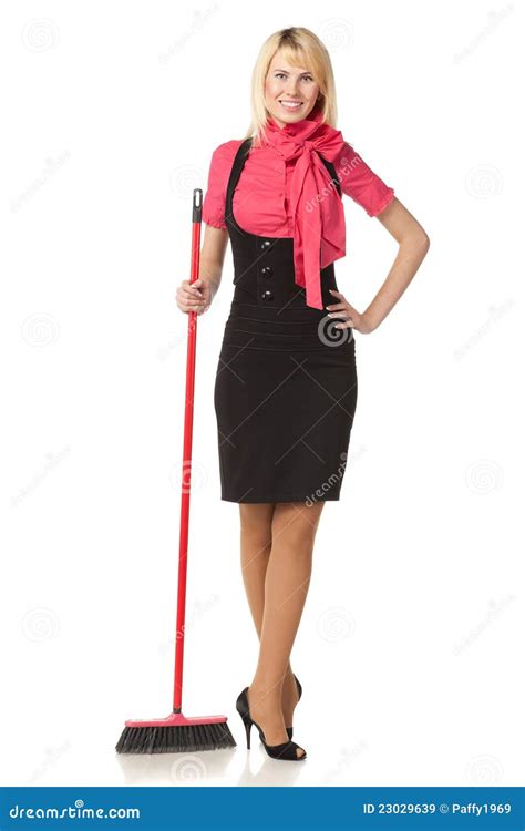 Girl With Broom Royalty Free Stock Images Image 23029639