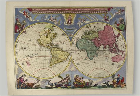 Old Map Of Old Map Of The World Country Map Blaeu