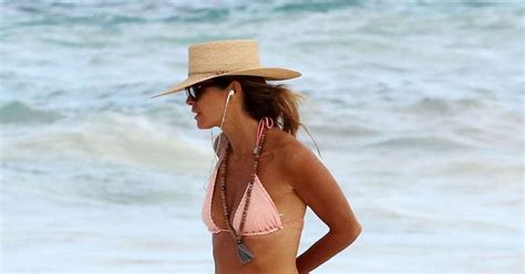 Elle Macpherson In Pink Bikini At Beach In Tulum Mexico
