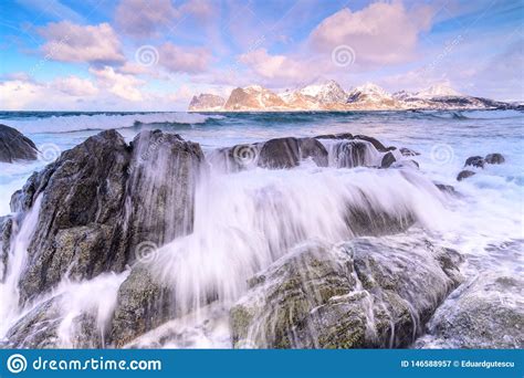 Landscape Of Lofoten Archipelago In Norway In Winter Time Myrland
