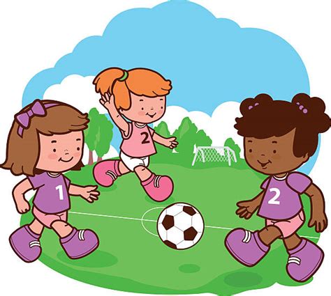 Royalty Free Friends Playing Football Clip Art Vector Images