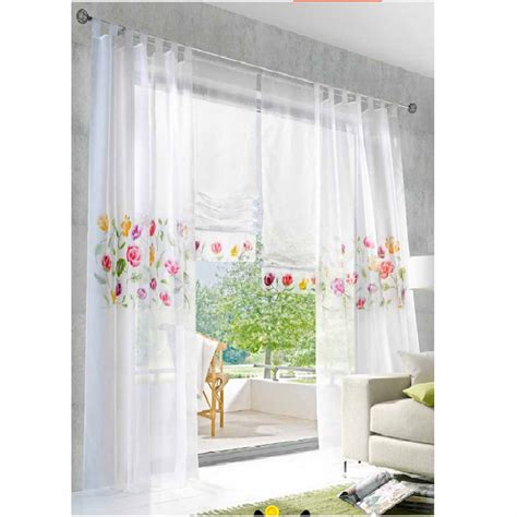 Cortinas con diseños clásicos y tonos neutros, para combinar con cualquier decoración. Hot Sale Modern Curtains for Kitchen Embroidered Voile ...
