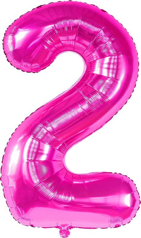 Giant Pink Number 2 Balloon 40 Inch Foil Hot Pink 2