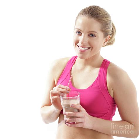 Woman Drinking Protein Shake Photograph By Science Photo Library