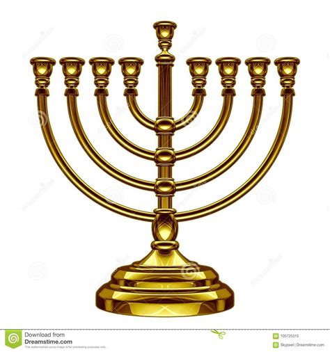 Fresh and pure olive oil was used to light it daily. Hanukkah Menorah Symbol stock illustration. Illustration ...