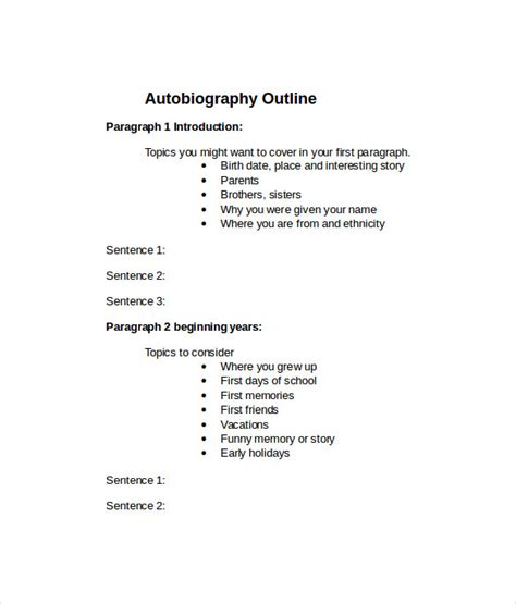 Free 10 Sample Autobiography In Pdf Ms Word