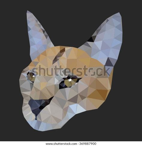 Caracal Face Portrait Polygon Effect Big Stock Vector Royalty Free