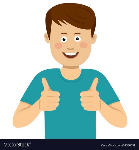 Happy Young Man With Thumbs Up Royalty Free Vector Image