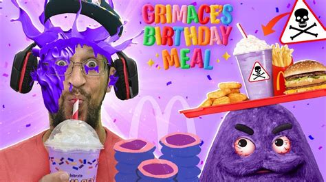 Happy Birthday Grimace Shake Mcdonalds Meal Gone Wrong Kids Cartoon