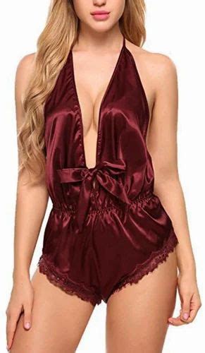 Polyester Floral Sexy Lingerie For Women For Sex Erotic Clothing Sexy Nightgown Dard Red Size