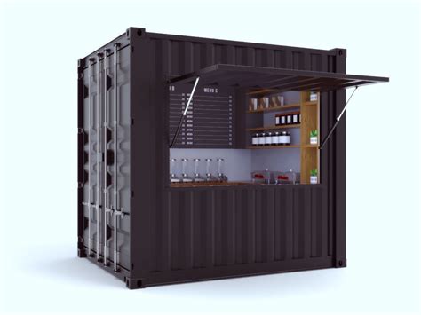 Kiosk Container 3d Model Container Cafe Coffee Shop Design Food