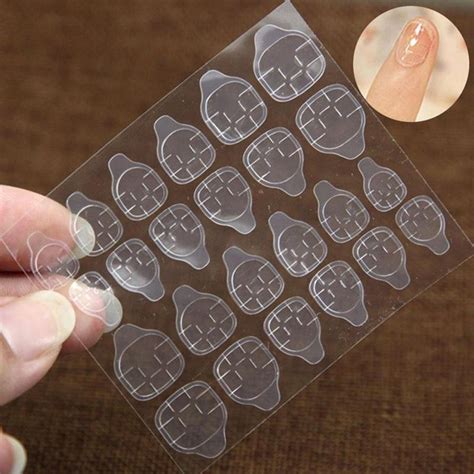 10pcs Fake False Nails Art Decoration Tool Breathable Clear Sticker