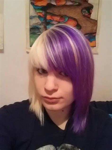Half Purple And Half Blonde Hair Haaaaair Pinterest