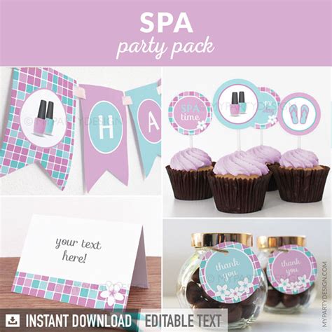 Spa Party Printables And Decorations My Party Design