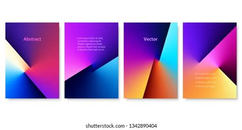 Set Colorful Angle Gradient Backgrounds Minimalistic Stock Vector