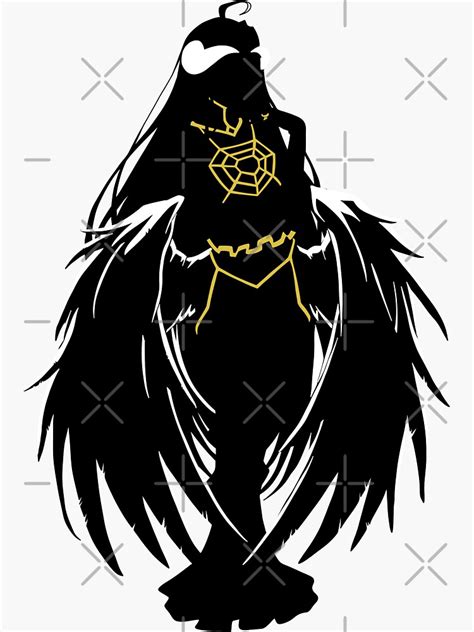 Black Silhouette Of Albedo From Overlord Anime Show Sticker For Sale