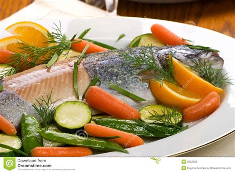 Trout Dinner Stock Image Image Of Leaf Fish Ingredients 2602239