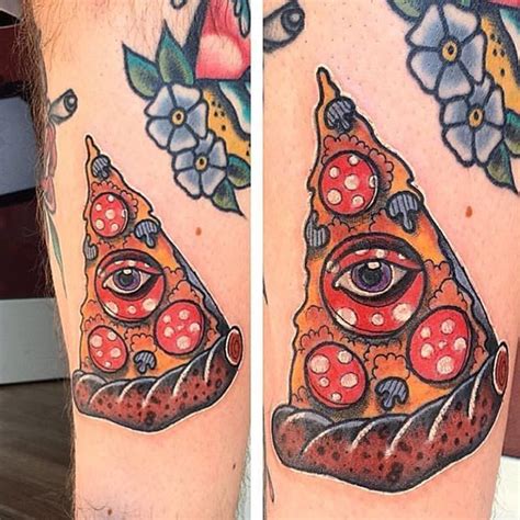 All Seeing Slice By Lucatat2 Tag Us In Your Pizza Tattoos Pizzatattoos Pizzatattoos Pizza