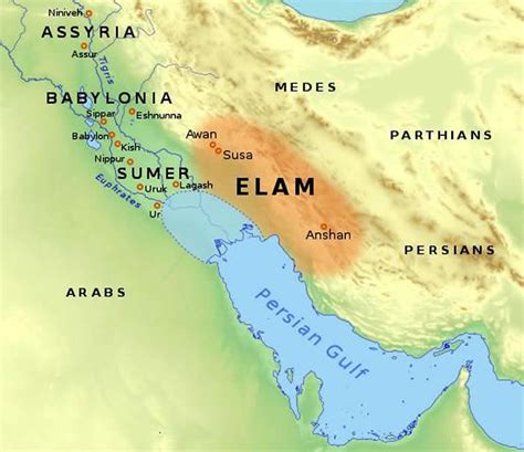 Picture Information Map Of Elamite Empire