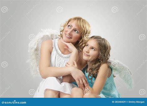 Adorable Two Lovely Angels Stock Image Image Of Grace 28348429